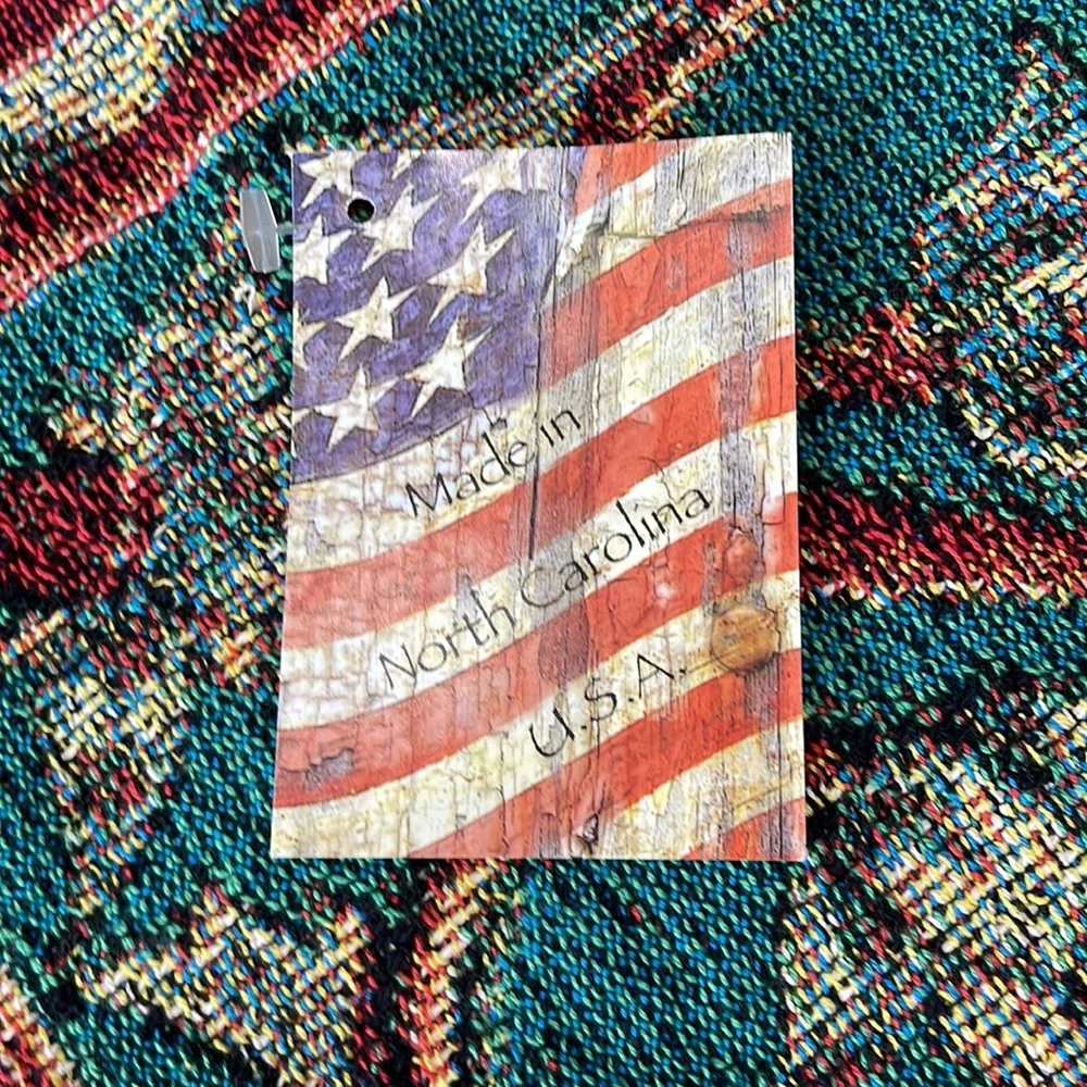 Postcards to Santa cotton tapestry throw 50x60” USA made in North Carolina NEW